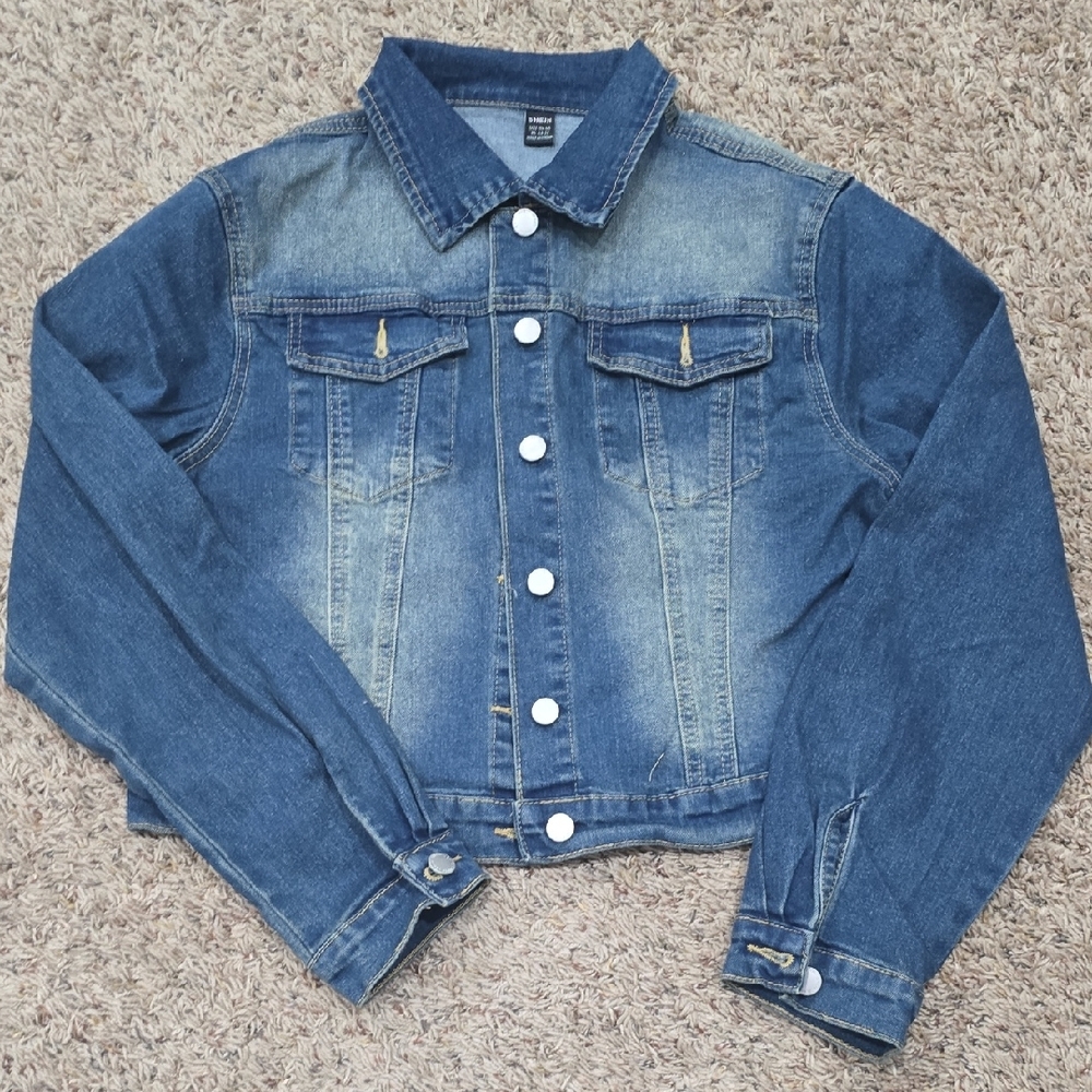 NWOT! Shein Blue Jean Jacket Cropped Denim Classic